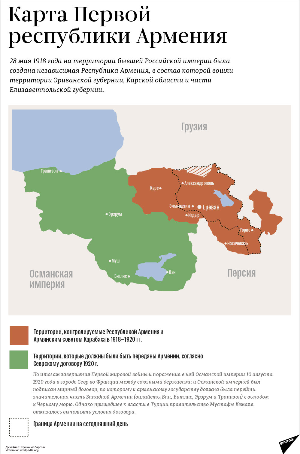 Карта Первой республики Армения - Sputnik Армения