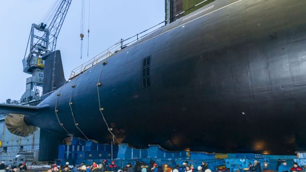 Спуск на воду атомной подлодки проекта Ясень-М в Северодвинске - Sputnik Армения