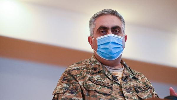 Брифинг с участием Арцруна Ованнисяна по теме ситуации на армяно-азербайджанской границе (14 июля 2020). Иджеван - Sputnik Армения