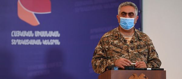 Брифинг с участием Арцруна Ованнисяна по теме ситуации на армяно-азербайджанской границе (15 июля 2020). Иджеван - Sputnik Армения