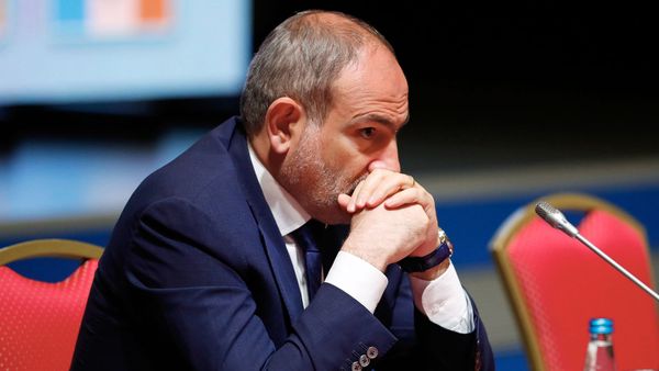 Премьер-министр Армении Никол Пашинян на заседании Евразийского межправительственного совета (17 июля 2020). Минск - Sputnik Армения