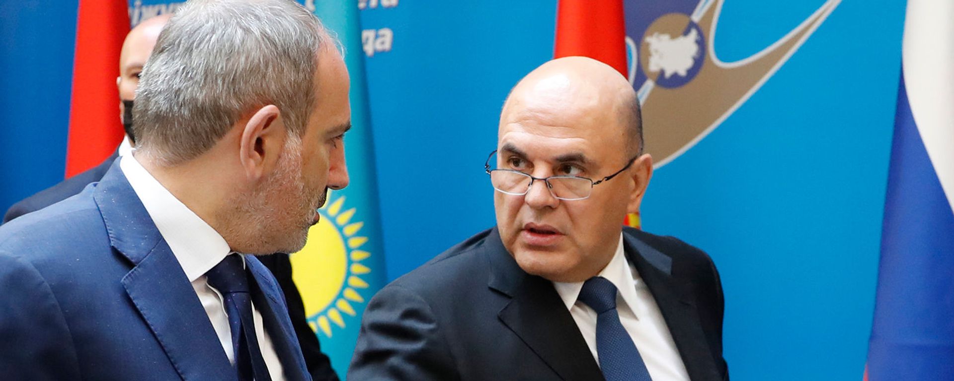 Премьер-министры Армении и России Никол Пашинян и Михаил Мишустин на заседании Евразийского межправительственного совета (17 июля 2020). Минск Премьер-министры Армении и России Никол Пашинян и Михаил Мишустин на заседании Евразийского межправительственного совета (17 июля 2020). Минск - Sputnik Արմենիա, 1920, 29.04.2021