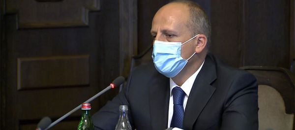 Кандидат в судьи КС от правительства Ваграм Аветисян на заседании правительства Армении (23 июля 2020). Еревaн - Sputnik Армения