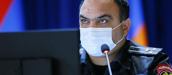 Начальник полиции Ваге Казарян на заседании по итогам первого полугодия 2020 года (31 июля 2020). Еревaн - Sputnik Արմենիա
