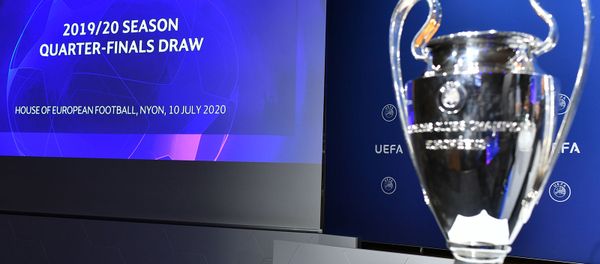Церемония жеребьевки финальной стадии Лиги чемпионов УЕФА 2019/20 в штаб-квартире УЕФА (10 июля 2020). Ньон Церемония жеребьевки финальной стадии Лиги чемпионов УЕФА 2019/20 в штаб-квартире УЕФА (10 июля 2020). Ньон - Sputnik Армения