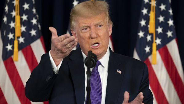 Президент США Дональд Трамп выступает на пресс-конференции в городе Бедминстер штата Нью-Джерси (15 августа 2020). - Sputnik Армения