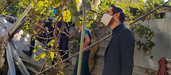 Мэр Еревана Айк Марутян на месте взрыва газа на улице Райниса (26 августа 2020). Еревaн - Sputnik Արմենիա