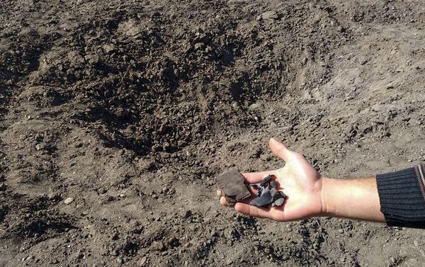 Житель села Норакерт Гехаркуникской области Лерник у поля, на которое упал БПЛА Житель села Норакерт Гехаркуникской области Лерник у поля, на которое упал БПЛА - Sputnik Армения