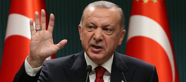 Президент Турции Реджеп Тайип Эрдоган во время пресс-конференции после заседания кабинета министров (21 сентября 2020). Анкара - Sputnik Армения