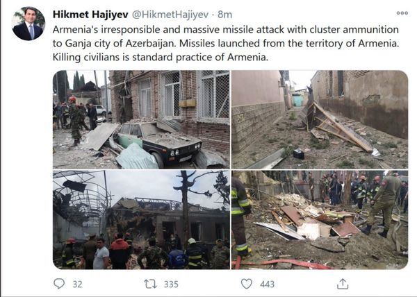 Помощник президента Азербайджана подсветил турецкого военного в Гяндже Помощник президента Азербайджана подсветил турецкого военного в Гяндже - Sputnik Армения