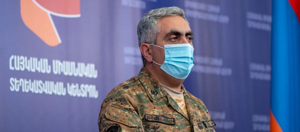 Брифинг представителя минобороны РА Арцруна Ованнисяна (6 октября 2020). Ереван - Sputnik Արմենիա
