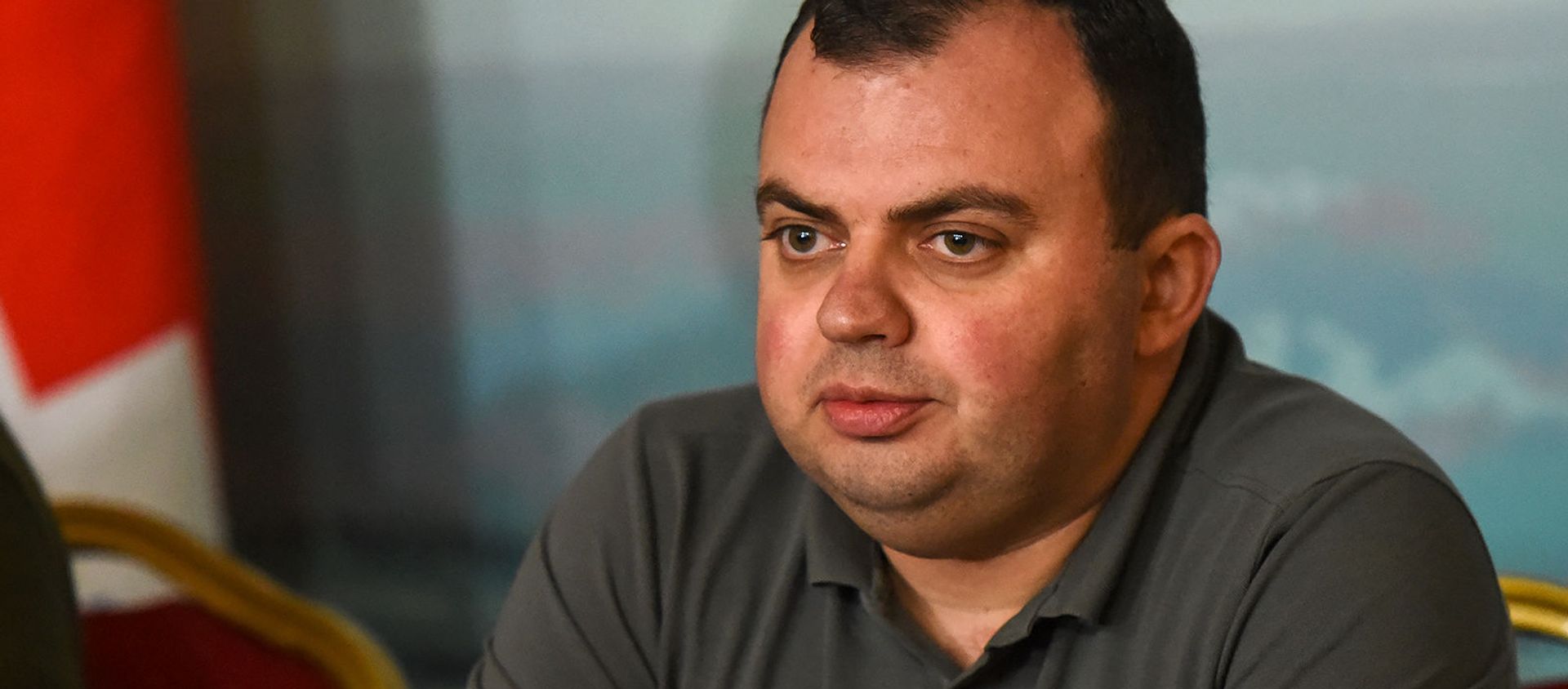 Начальник управления информации аппарата президента Карабаха Ваграм Погосян во время брифинга президента страны (11 октября 2020). Степанакерт Начальник управления информации аппарата президента Карабаха Ваграм Погосян во время брифинга президента страны (11 октября 2020). Степанакерт - Sputnik Армения, 1920, 21.12.2020