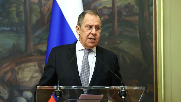 Министр иностранных дел России Сергей Лавров на пресс-конференции по итогам встречи с министром иностранных дел Армении (12 октября 2020). Москвa - Sputnik Армения