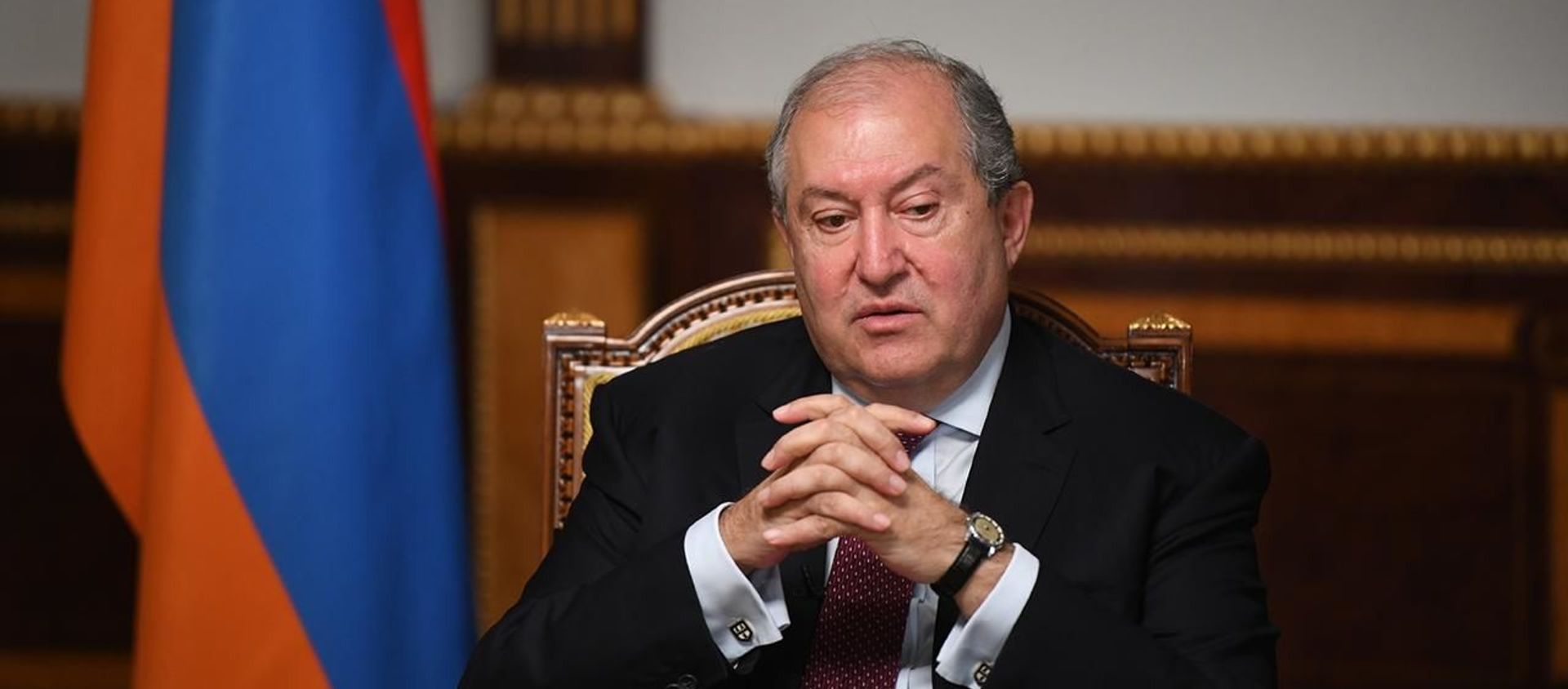 Президент Армен Саркисян во время интервью каналу RT (13 октября 2020). Еревaн - Sputnik Армения, 1920, 28.01.2021