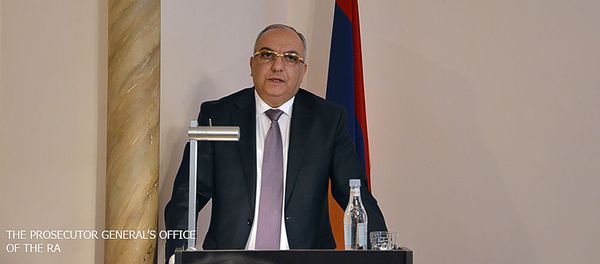 Военный прокурор Армении Ваге Арутюнян во время подведения итогов военной прокуратуры за 2018 год (18 февраля 2019). Еревaн - Sputnik Армения