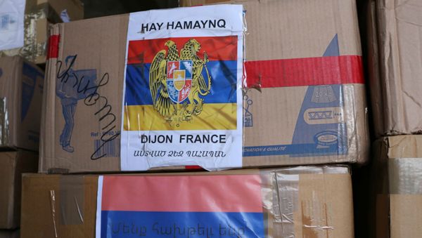 Гуманитарная помощь от армянских общин Марселя и соседних городов (3 ноября 2020).  - Sputnik Армения