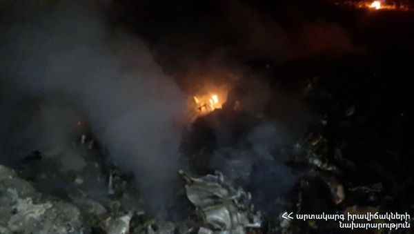 Место падения российского вертолета в Армении Место падения российского вертолета в Армении - Sputnik Армения