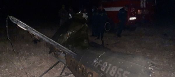 Обломки российского вертолета Ми-24, сбитого в воздушном пространстве над территорией Армении вне зоны боевых действий (9 ноября 2020). Араратская область - Sputnik Армения