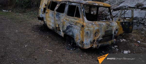 Дорога на подступе к Шуши после окончания военных действий (14 ноября 2020). Карабах Дорога на подступе к Шуши после окончания военных действий (14 ноября 2020). Карабах - Sputnik Армения