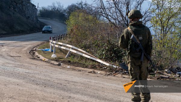 Блокпост российских миротворческих сил в Лачинском коридоре (17 ноября 2020). Карабах - Sputnik Армения