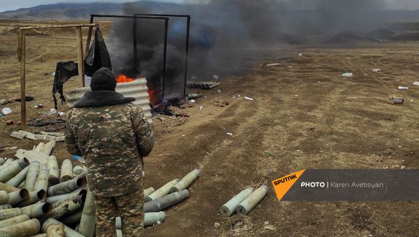 Аскеранское артиллерийское подразделение после прекращения военных действий - Sputnik Армения