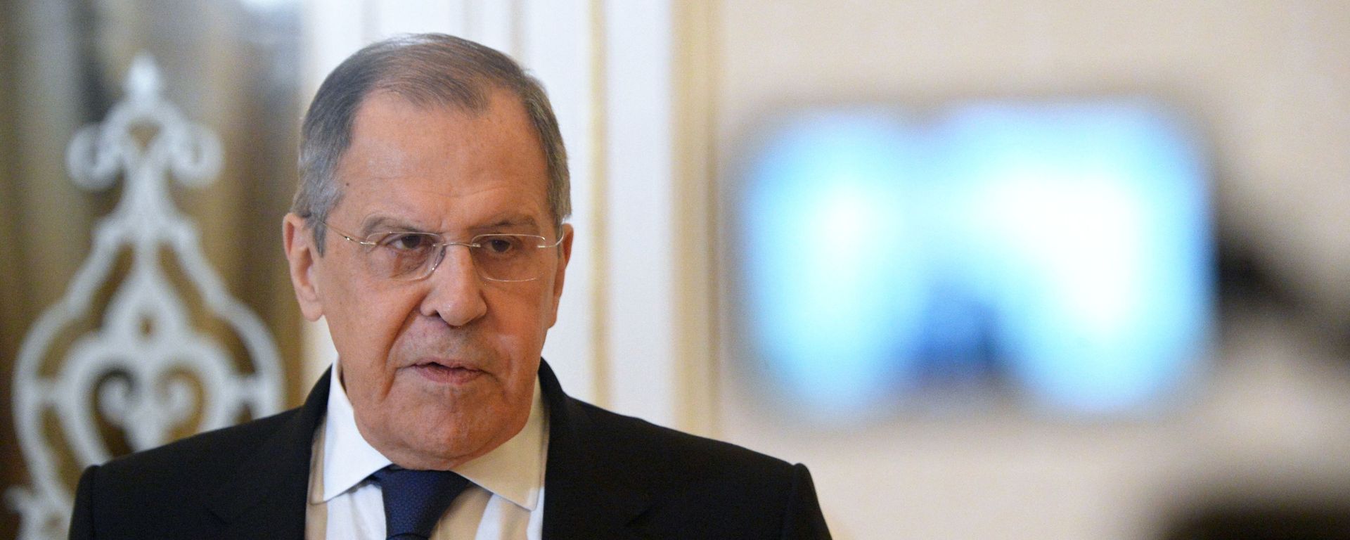 Министр иностранных дел России Сергей Лавров во время заявления для прессы после встречи с президентом Азербайджана (21 ноября 2020). Баку - Sputnik Արմենիա, 1920, 24.07.2021