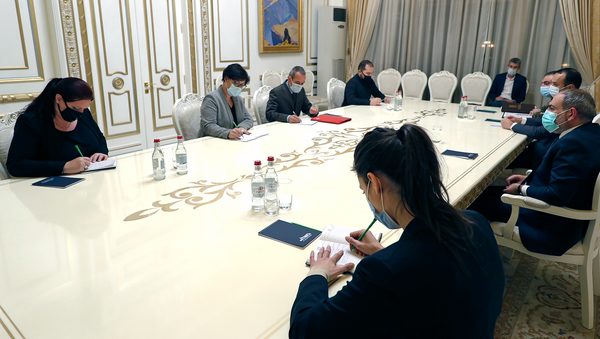 Премьер-министр Никол Пашинян встретился с представителями Международного Комитета Красного Креста в Армении во главе с Клэр Мейтро (27 ноября 2020). Еревaн - Sputnik Армения