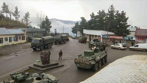 Мониторинг обстановки и контроль соблюдения режима прекращения огня в Лачинском коридоре - Sputnik Армения