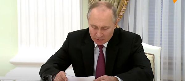 Президент РФ Владимир Путин во время трёхсторонних переговоров (11 января 2021). Москва - Sputnik Արմենիա