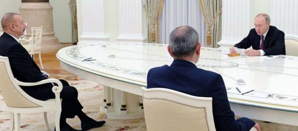 Владимир Путин проводит переговоры с Николом Пашиняном и Ильхамом Алиевым - Sputnik Արմենիա