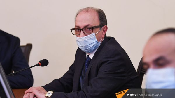 Глава МИД Армении Ара Айвазян во время заседания Парламента (14 января 2021). Еревaн - Sputnik Армения