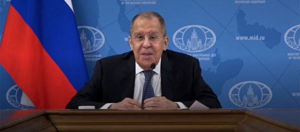 Глава МИД РФ Сергей Лавров на онлайн пресс-конференции (18 января 2021). Москва - Sputnik Армения