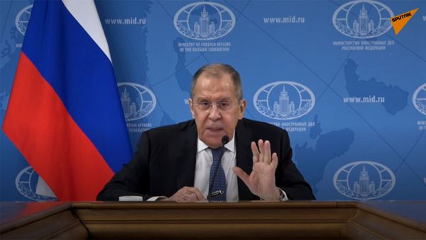 Глава МИД РФ Сергей Лавров на онлайн пресс-конференции (18 января 2021). Москва Глава МИД РФ Сергей Лавров на онлайн пресс-конференции (18 января 2021). Москва - Sputnik Армения