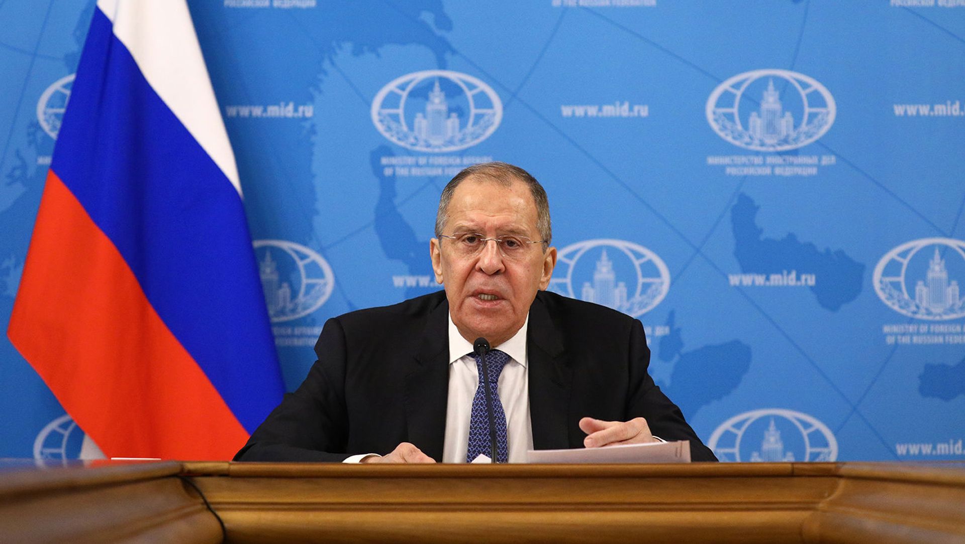Глава МИД РФ Сергей Лавров на онлайн пресс-конференции (18 января 2021). Москва Глава МИД РФ Сергей Лавров на онлайн пресс-конференции (18 января 2021). Москва - Sputnik Армения, 1920, 16.03.2021