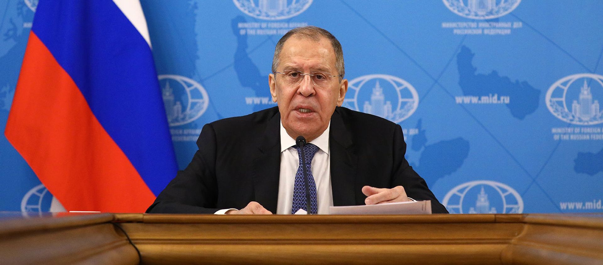 Глава МИД РФ Сергей Лавров на онлайн пресс-конференции (18 января 2021). Москва - Sputnik Армения, 1920, 16.03.2021