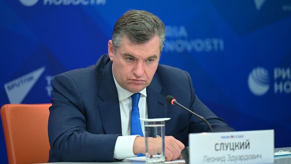 Онлайн-брифинг депутата Госдумы России, главы комитета по международным делам Леонида Слуцкого (20 января 2021). Москвa - Sputnik Армения