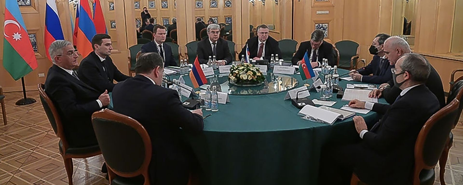 Заседание трёхсторонней Рабочей группы под совместным председательством вице-премьеров Армении, Азербайджана и России (30 января 2021). Москвa - Sputnik Армения, 1920, 20.10.2021