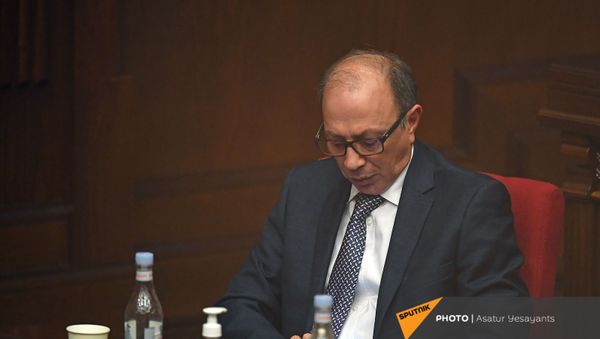 Министр иностранных дел Армении Ара Айвазян на заседании в Парламенте (10 февраля 2021). Еревaн - Sputnik Армения