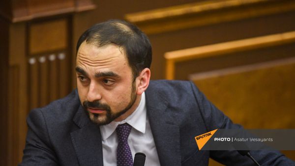 Вице-премьер Тигран Авинян на заседании в Парламенте (10 февраля 2021). Еревaн - Sputnik Армения