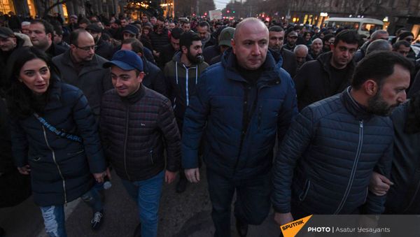 Шествие протеста оппозиции по центральным улицам столицы (23 февраля 2021). Еревaн - Sputnik Армения