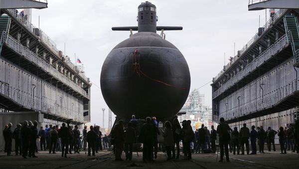 Торжественная церемония спуска на воду дизель-электрической подводной лодки Кронштадт проекта 677 Лада (20 сентября 2018). Санкт-Петербург - Sputnik Армения