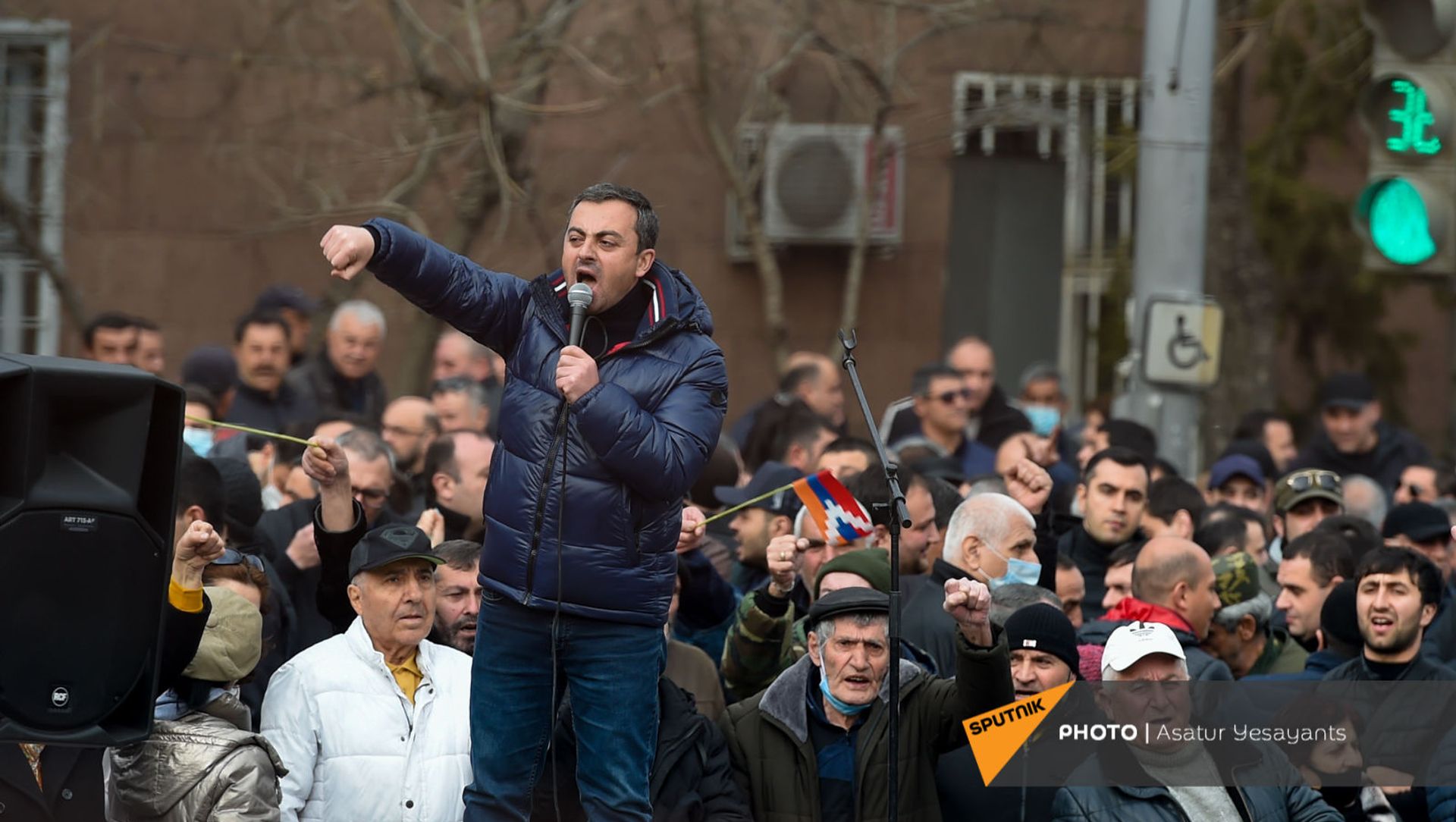 Ишхан Сагателян во время митинга оппозиции (10 марта 2021). Еревaн Ишхан Сагателян во время митинга оппозиции (10 марта 2021). Еревaн - Sputnik Армения, 1920, 10.03.2021