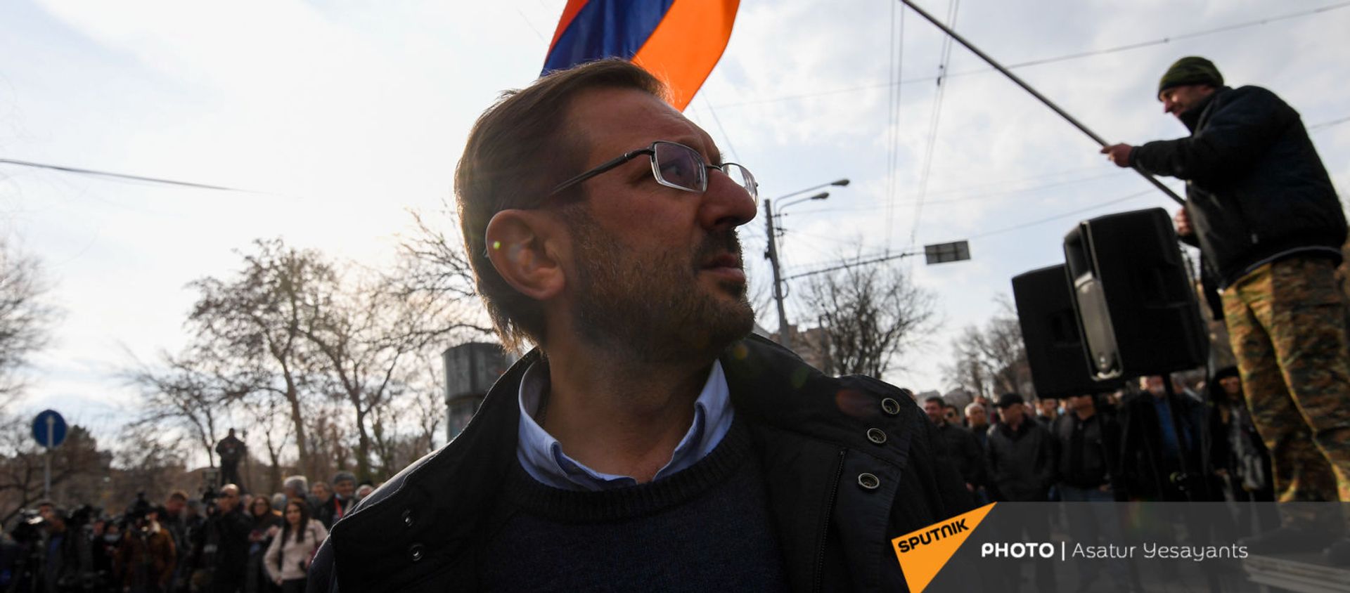 Гехам Манукян во время митинга оппозиции (10 марта 2021). Еревaн - Sputnik Արմենիա, 1920, 25.04.2021