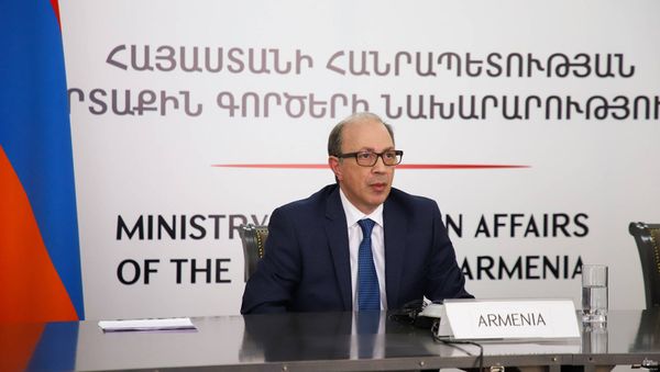 Министр иностранных дел Армении Ара Айвазян выступил с речью на форуме ОБСЕ (21 апреля 2021). Еревaн - Sputnik Армения