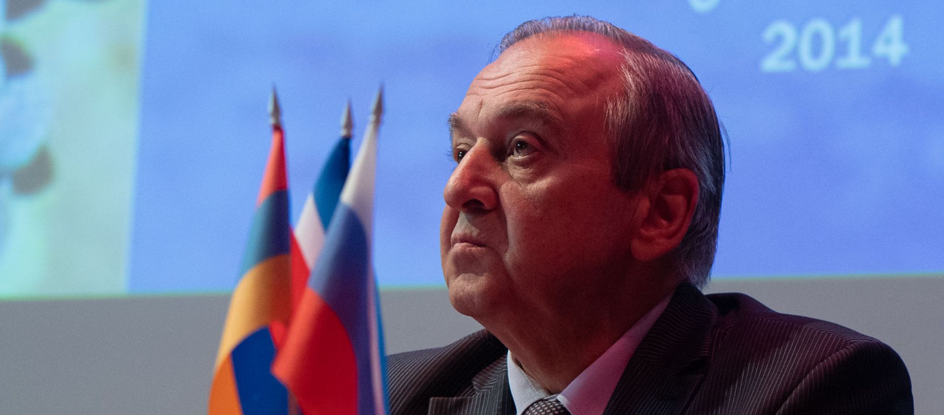 Постпред Крыма при президенте РФ, вице-премьер правительства Георгий Мурадов на пресс-конференции в рамках выставки Мощь российского Крыма в Доме Москвы (29 апреля 2021). Еревaн - Sputnik Արմենիա, 1920, 29.04.2021