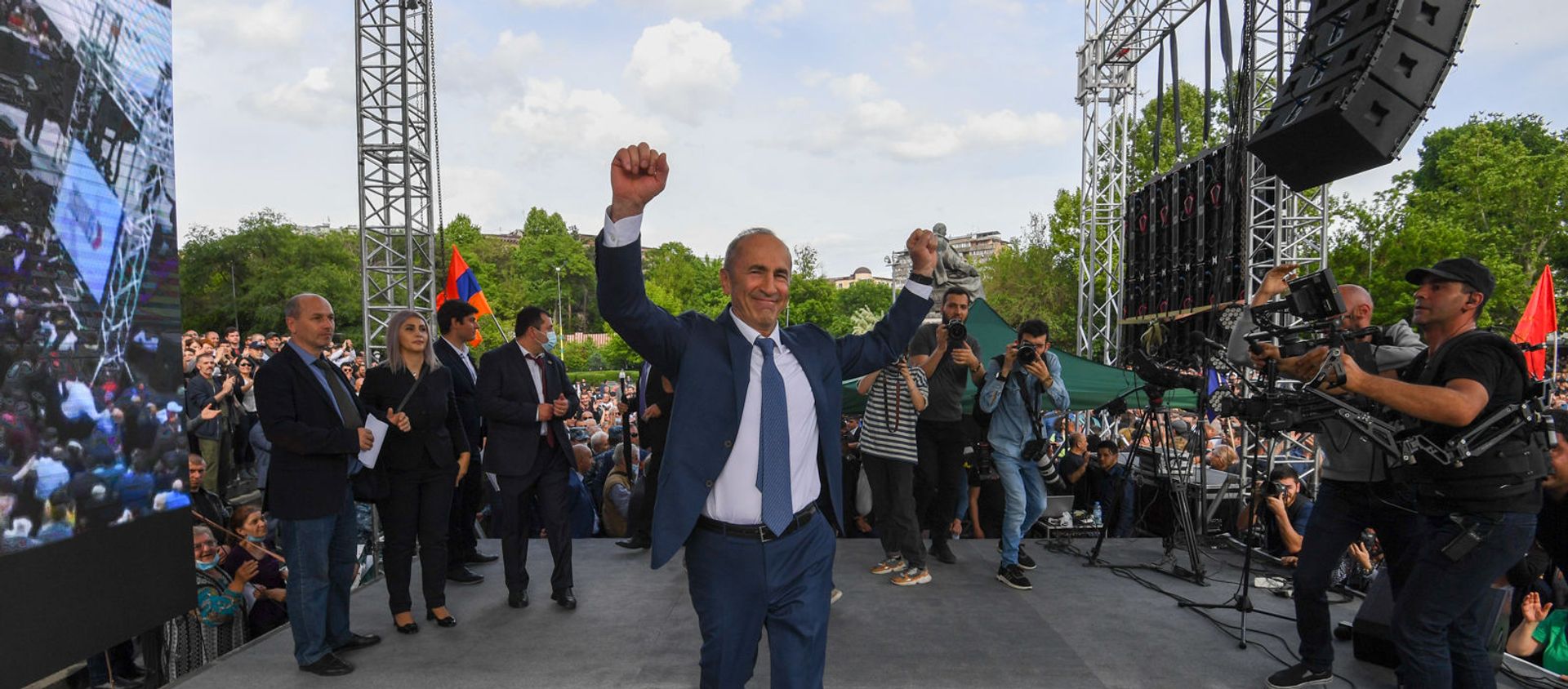 Роберт Кочарян на митинге (9 мая 2021). Еревaн - Sputnik Արմենիա, 1920, 13.06.2021