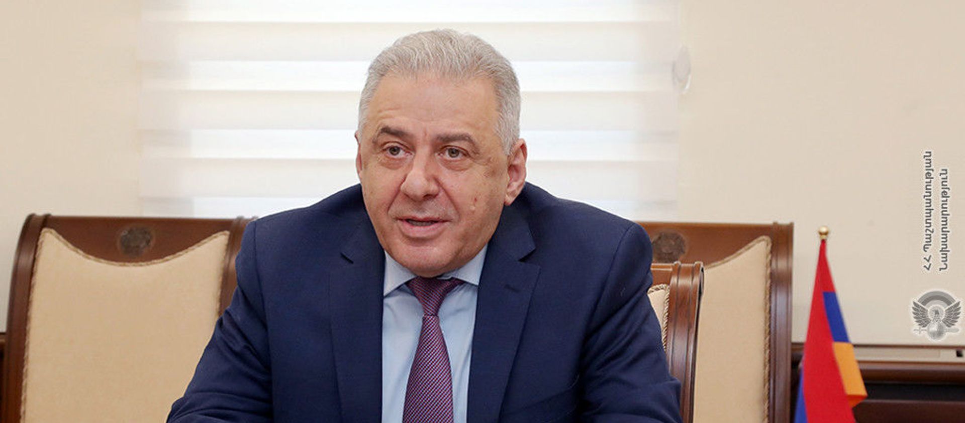 И.о. министра обороны Вагаршак Арутюнян принял новоназначенного Чрезвычайного и Полномочного посла Казахстана Болата Иманбаева (19 мая 2021). Еревaн - Sputnik Արմենիա, 1920, 20.05.2021