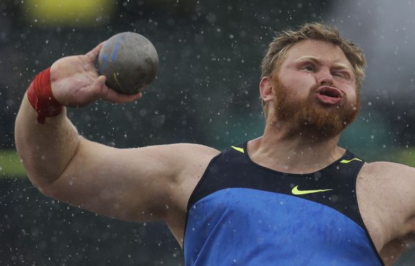 Спортсмен Kurtis Roberts во время соревнований по толканию ядра в США Спортсмен Kurtis Roberts во время соревнований по толканию ядра в США - Sputnik Армения