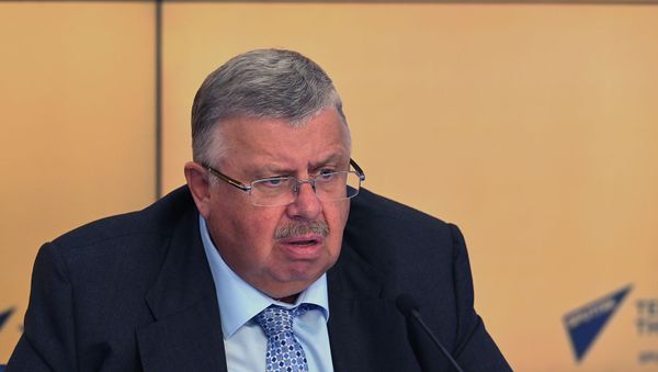 Андрей Бельянинов во время видеомоста Москва – Минск – Ереван – Нур-Султан  - Sputnik Армения