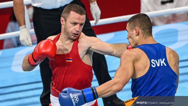 Арман Дарчинян во время поединка на Олимпийских играх в Токио (29 июля 2021). Япония - Sputnik Армения